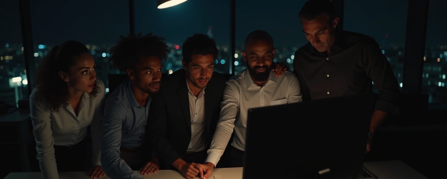 A team working calmly together